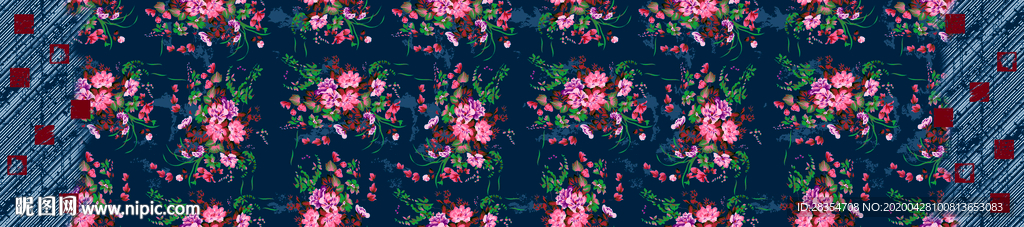 双边 花卉 炫彩 民族风