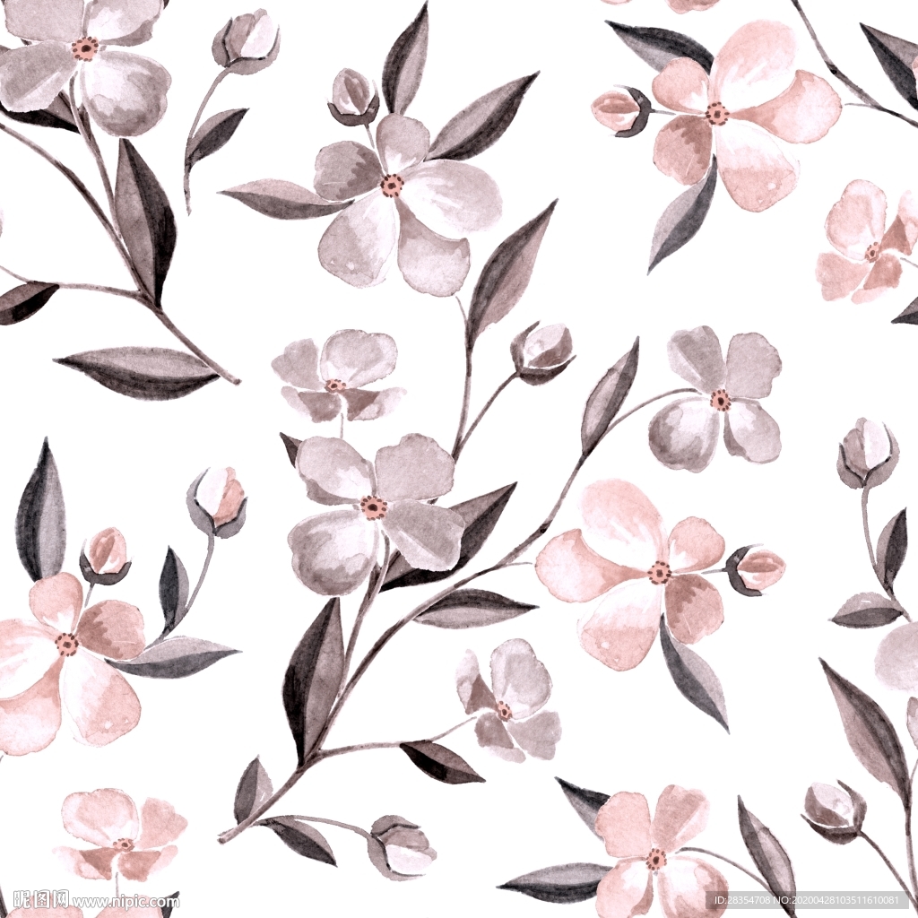 叶子花 素雅 设计 手绘花朵