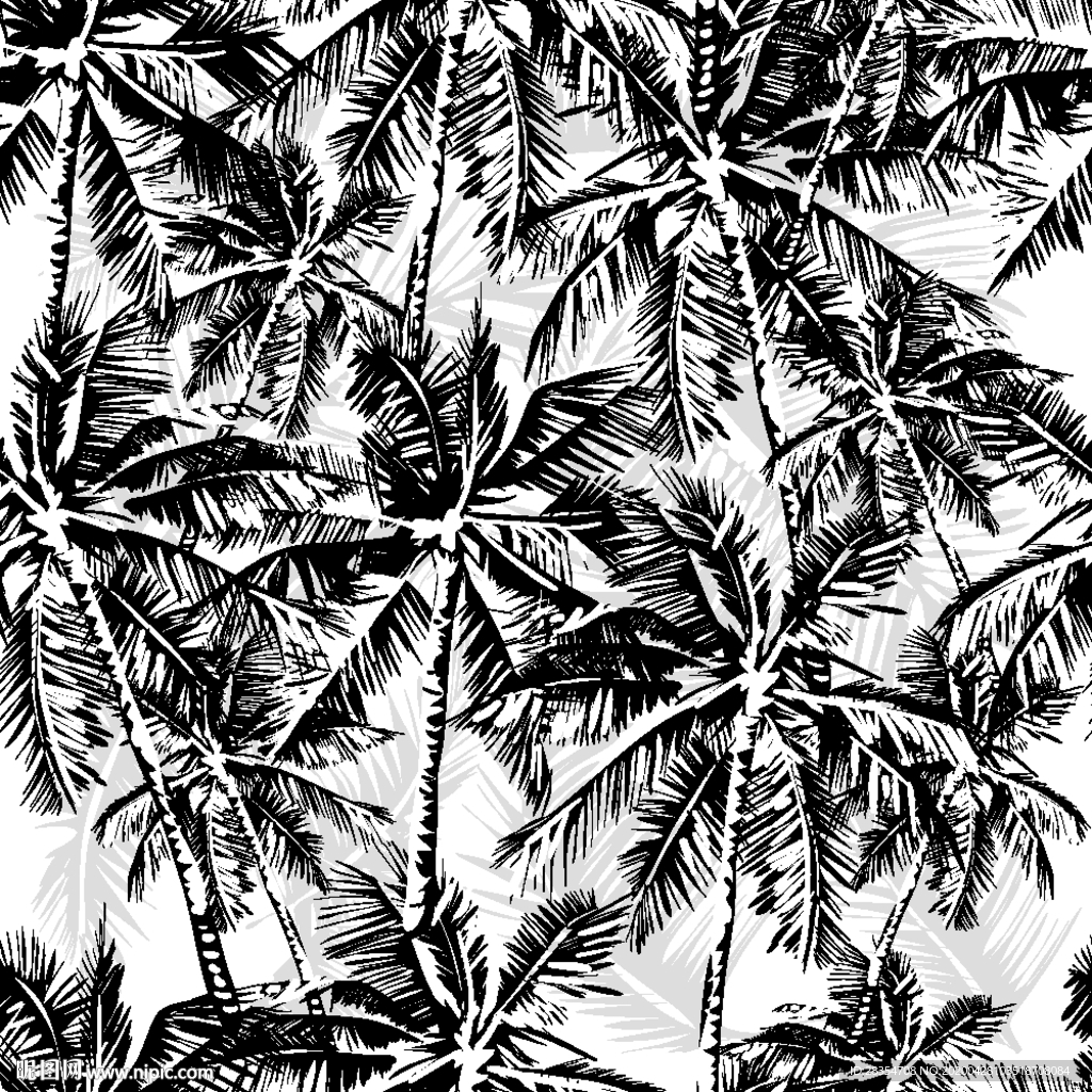 潮流 大牌 叶子 椰子树