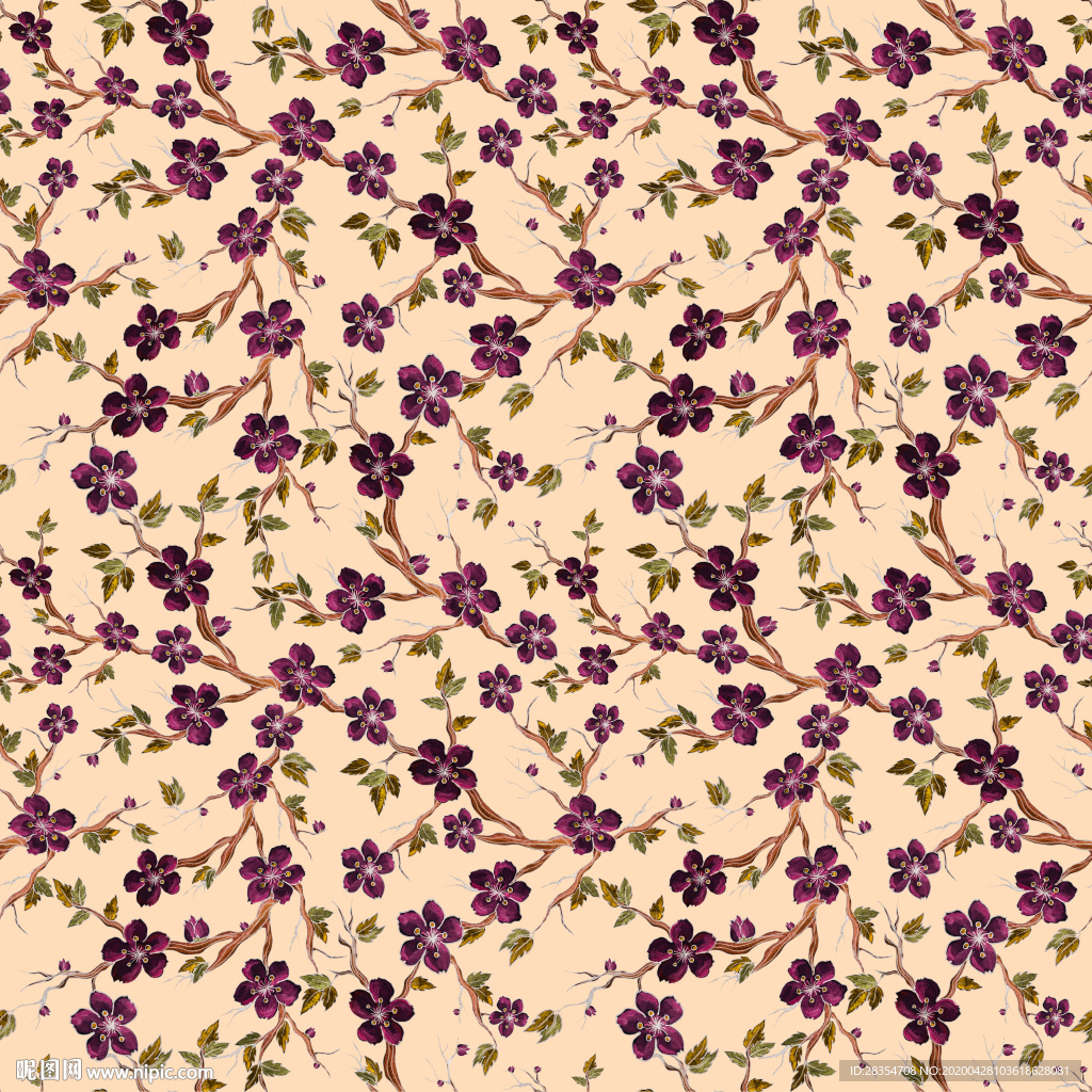 链条 小碎花 复古 设计