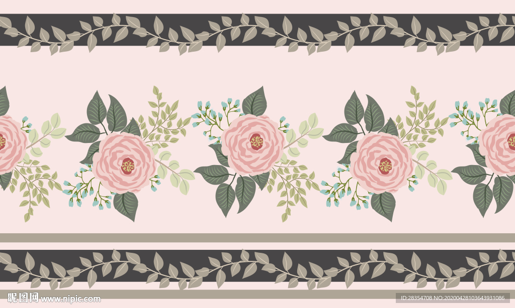 双边 花卉 民族风 设计