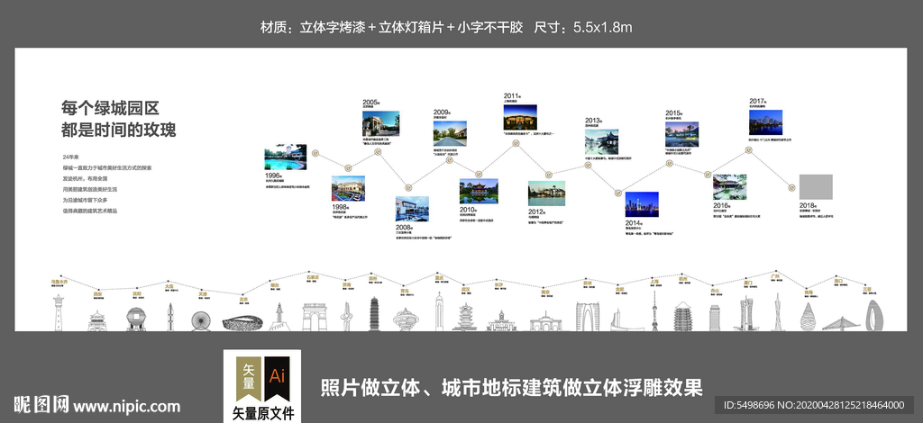 售楼处品牌展示墙 城市地标
