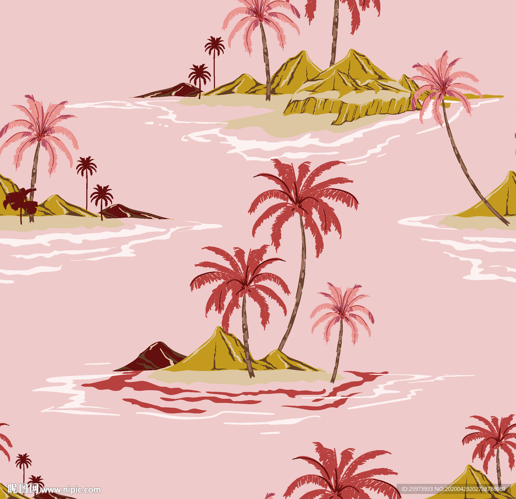 大牌男装 椰树 沙滩