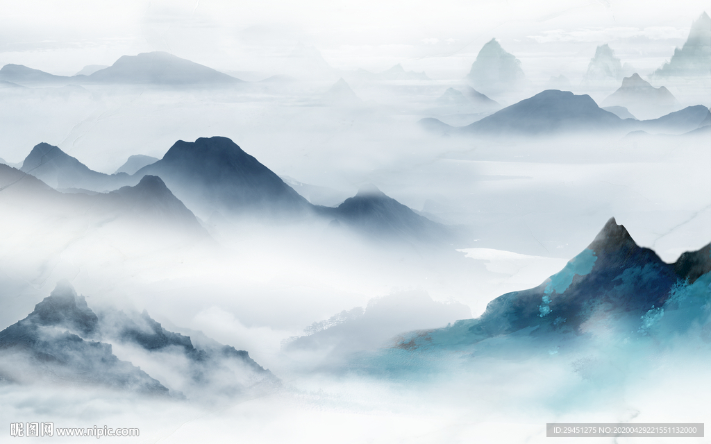 高档 最新山水画 tif分层