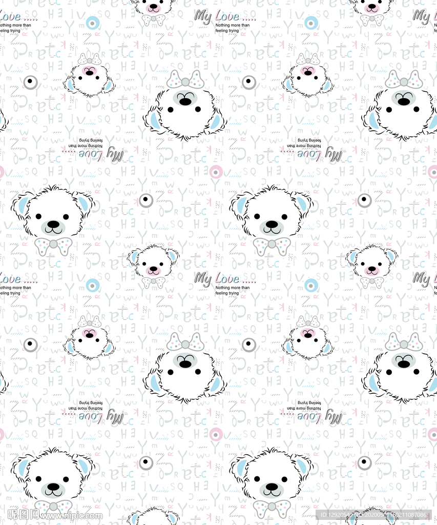 大牌睡衣可爱字母熊卡通图案