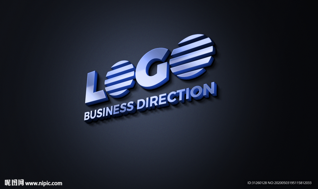 立体发光logo样机