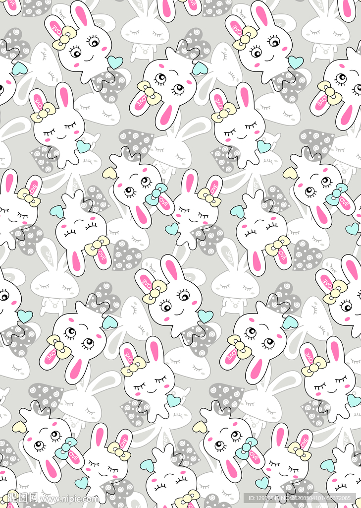 大牌睡衣可爱卡通兔子 图案
