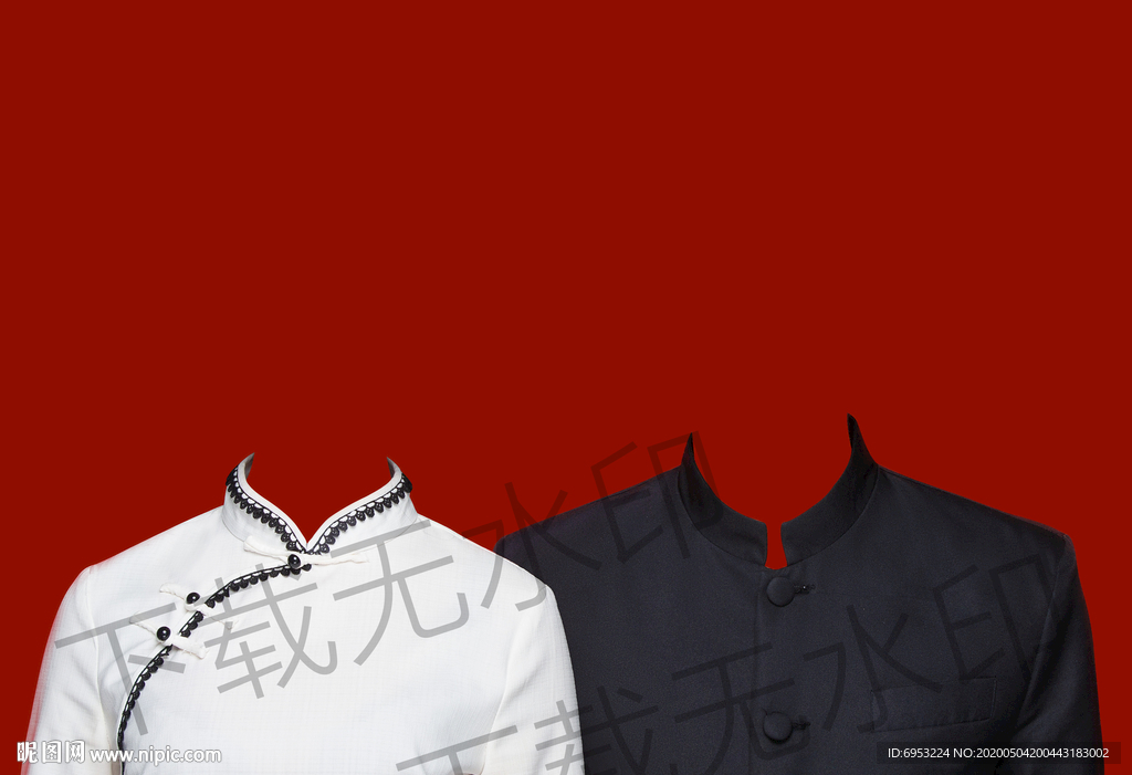 古典民国风结婚证件照模板