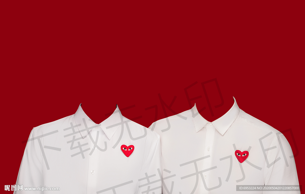 证件照白衬衫模板结婚证件照