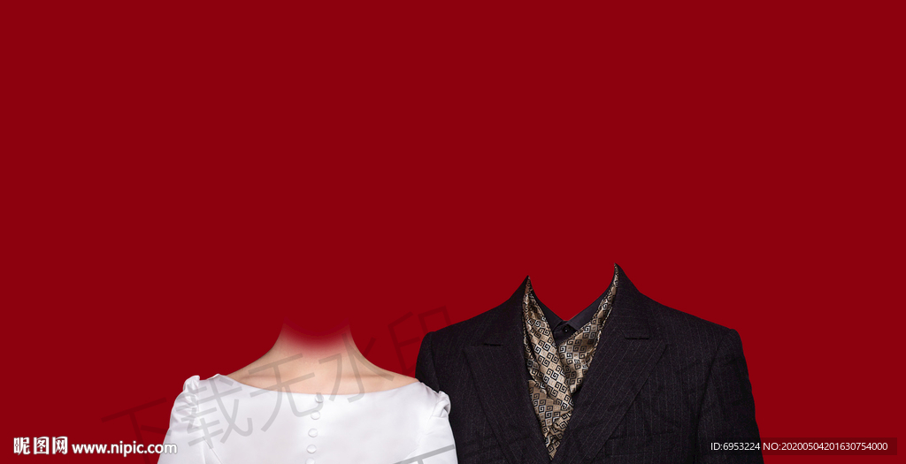 结婚登记照西装模板