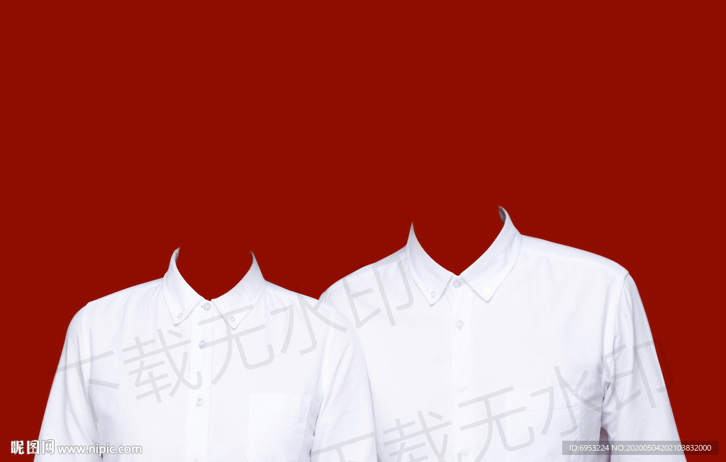 结婚证件照白衬衫