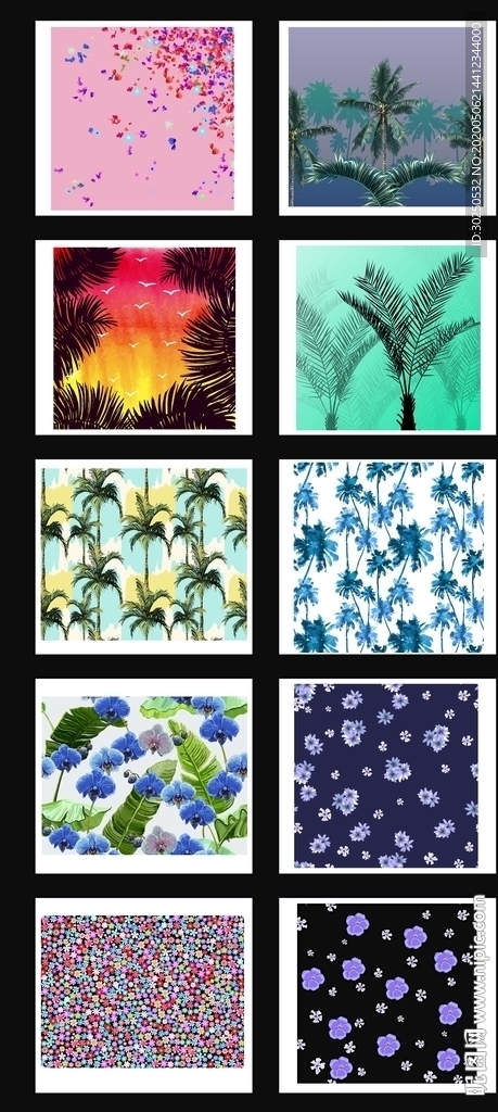 花卉椰子树度假风格