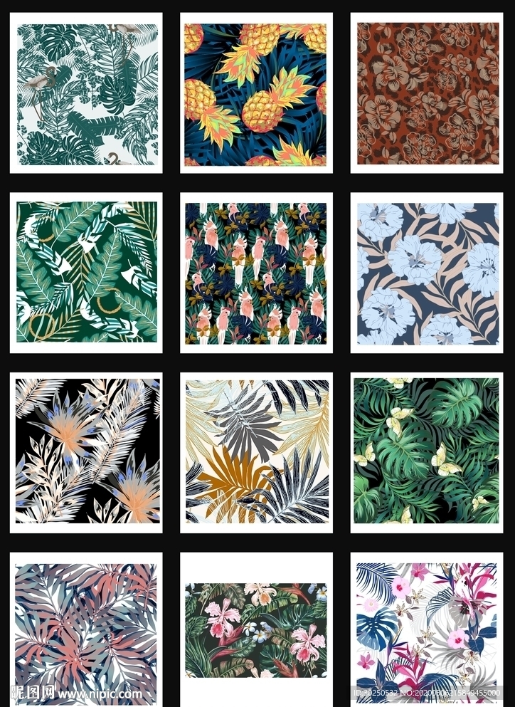 花卉插画印花图片