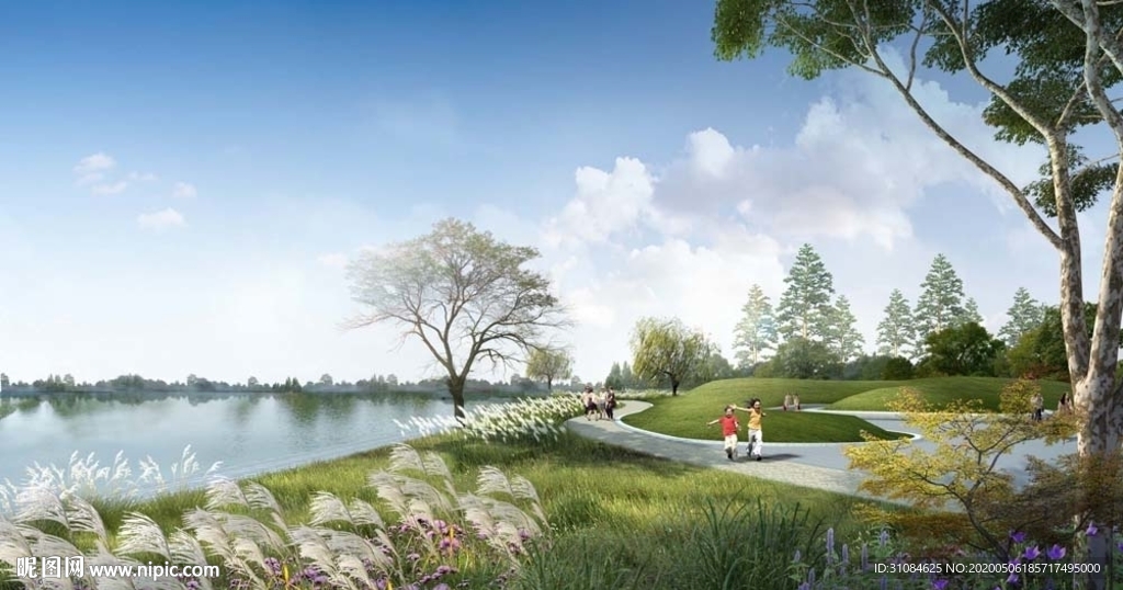 景观效果图湿地效果图河道效果图