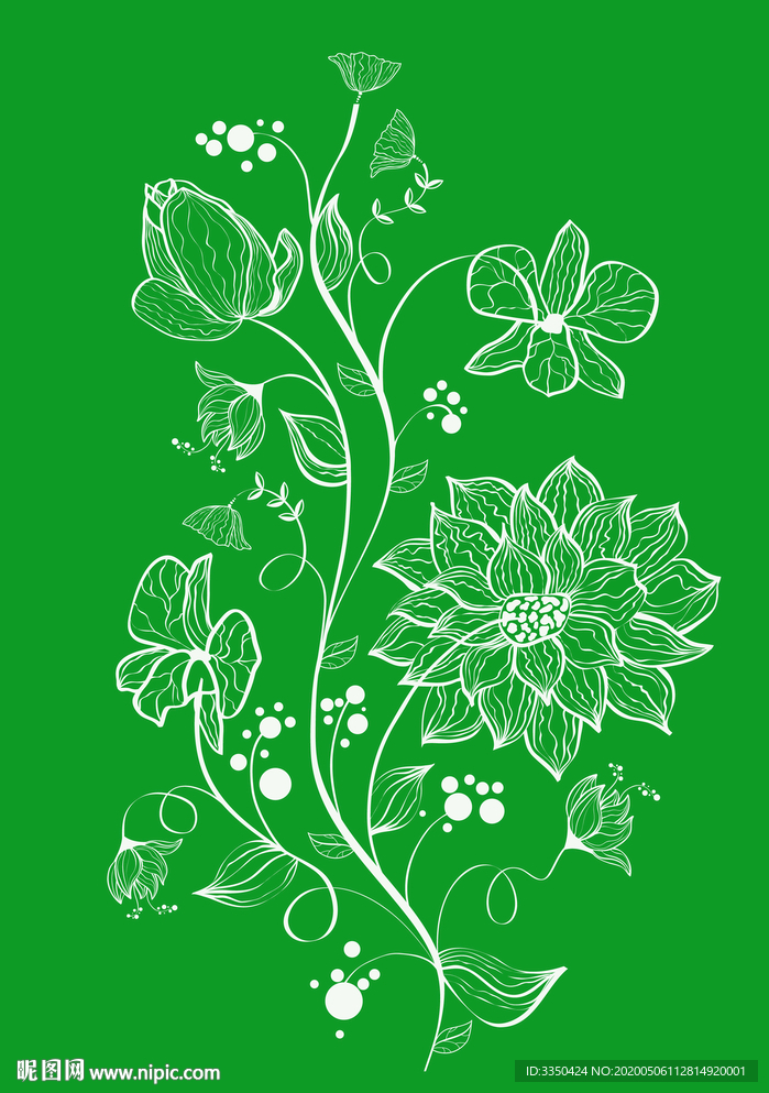 精美花纹花背景设计参考素材元素