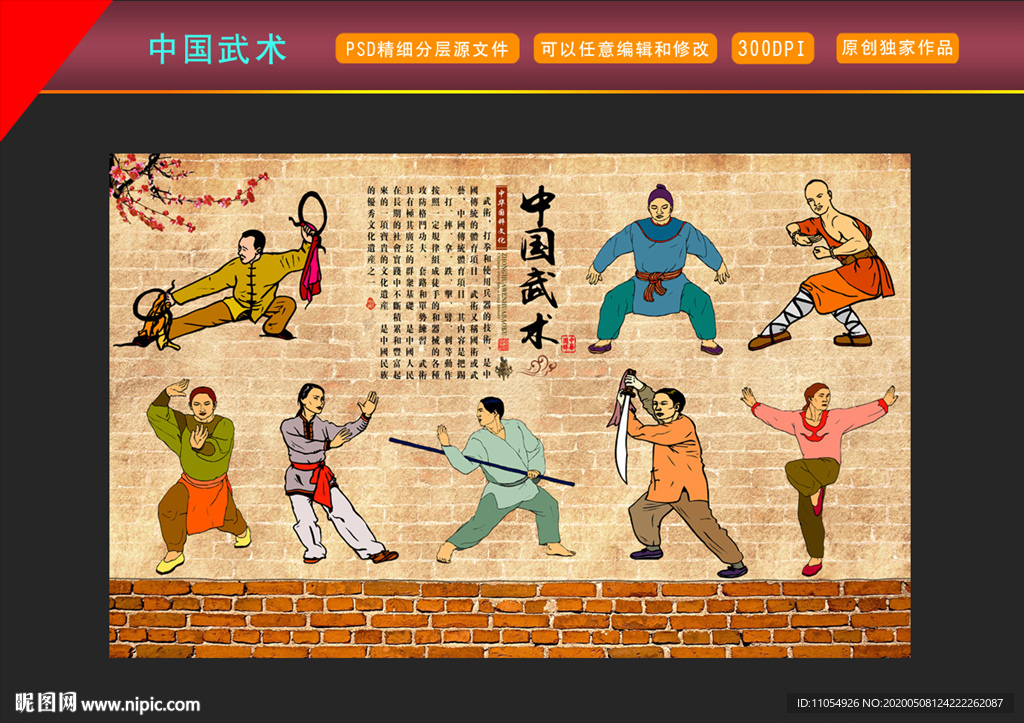 中华武术中国武术背景墙
