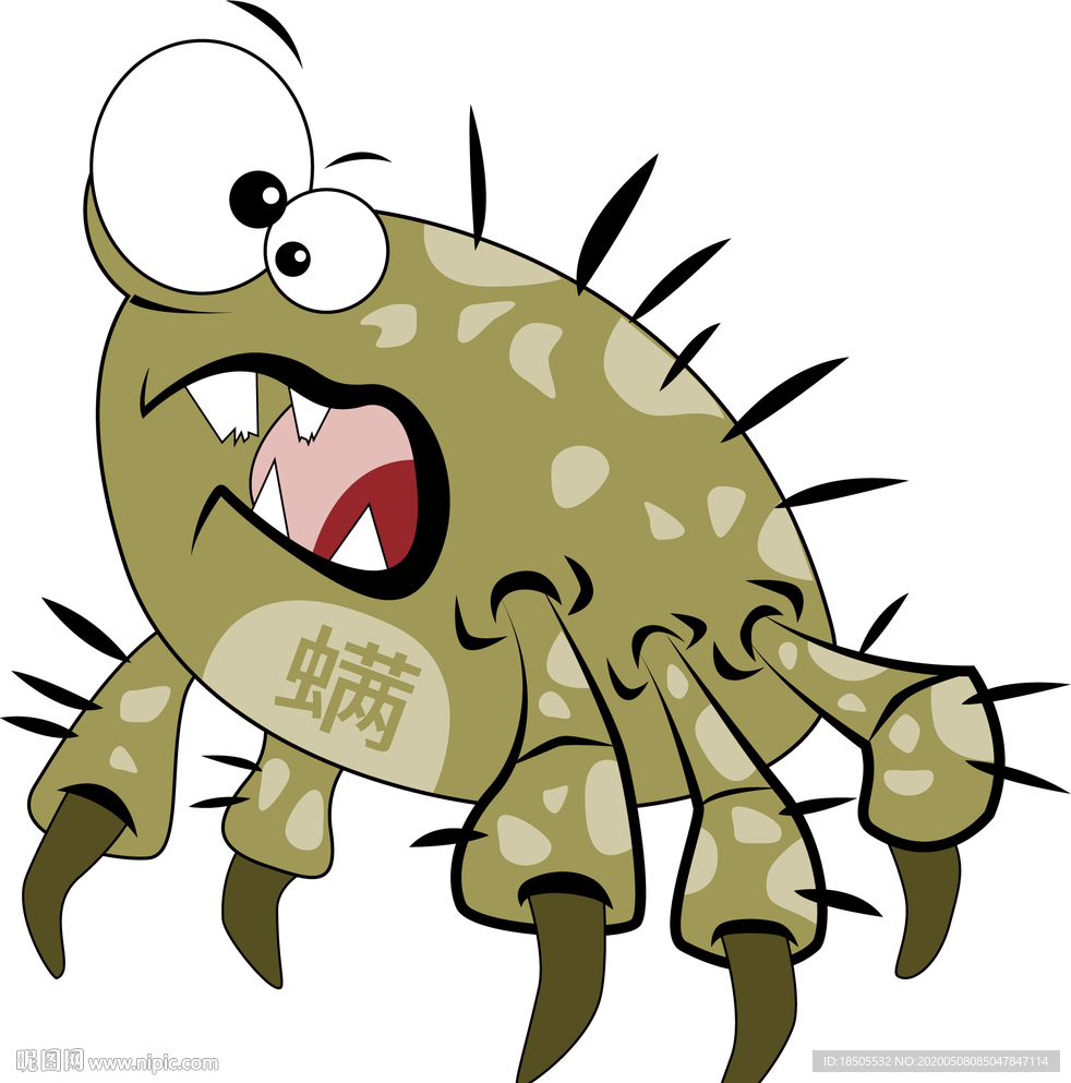 可爱卡通螨虫跳蚤动漫形象