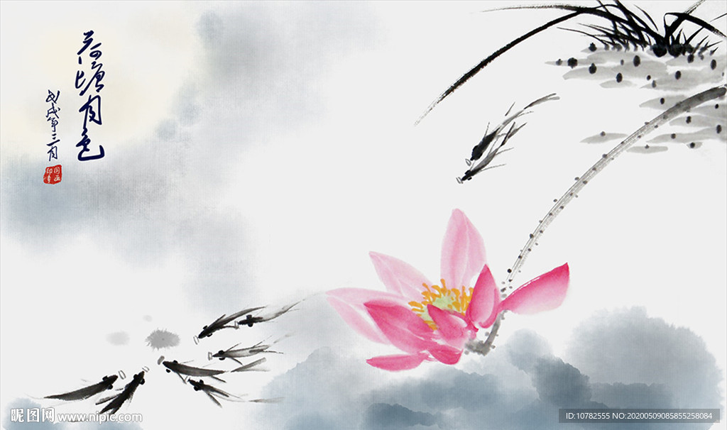 荷塘月色电视背景墙