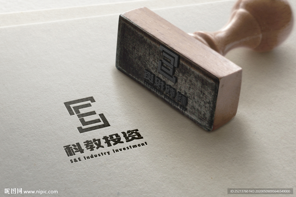 黑白墨水盖章标志样机