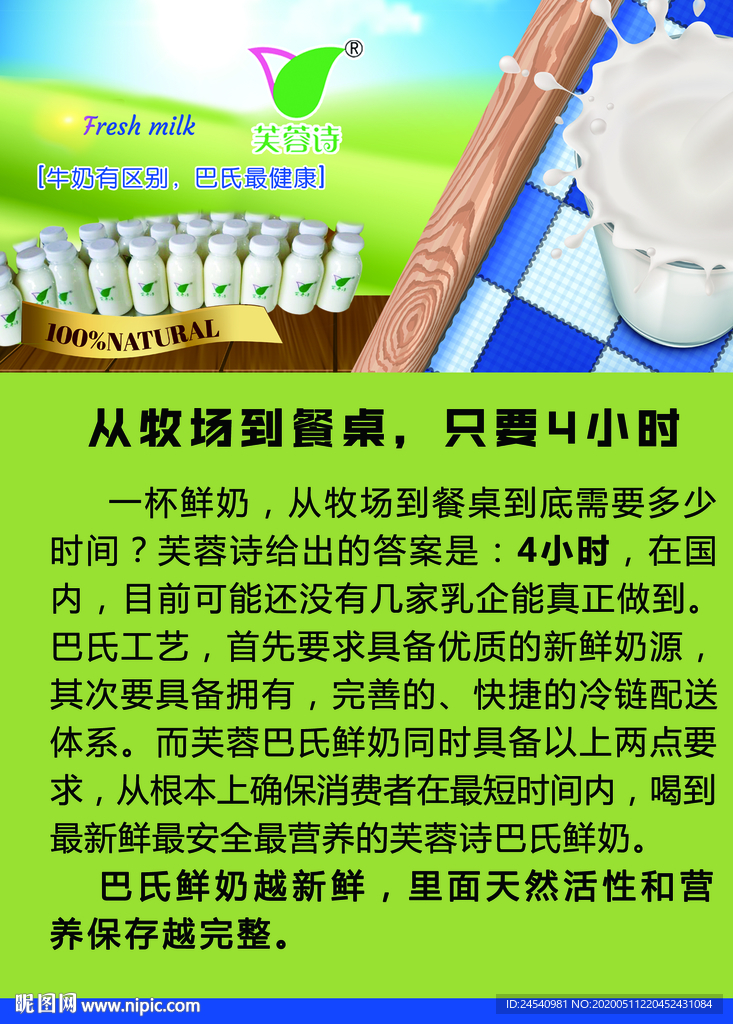 鲜奶纯奶酸奶展板