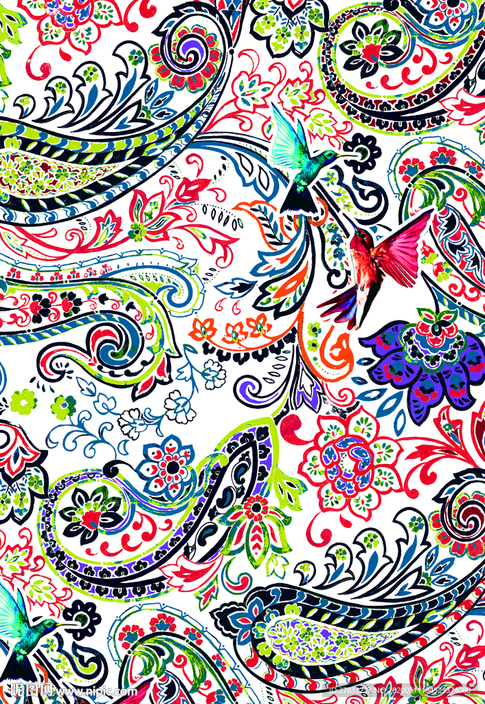 腰果花 名族风 底纹 佩利斯