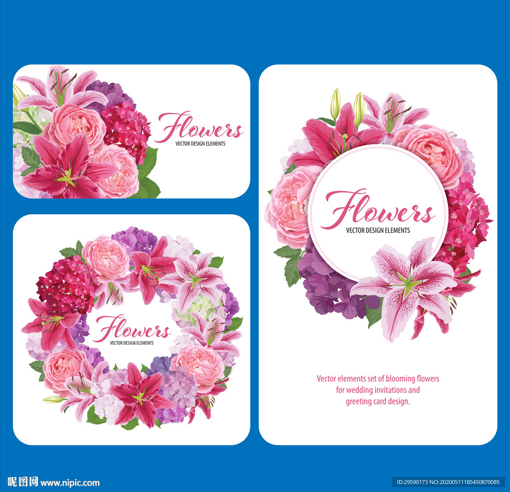 高清花素材手绘花环花圈小清新花