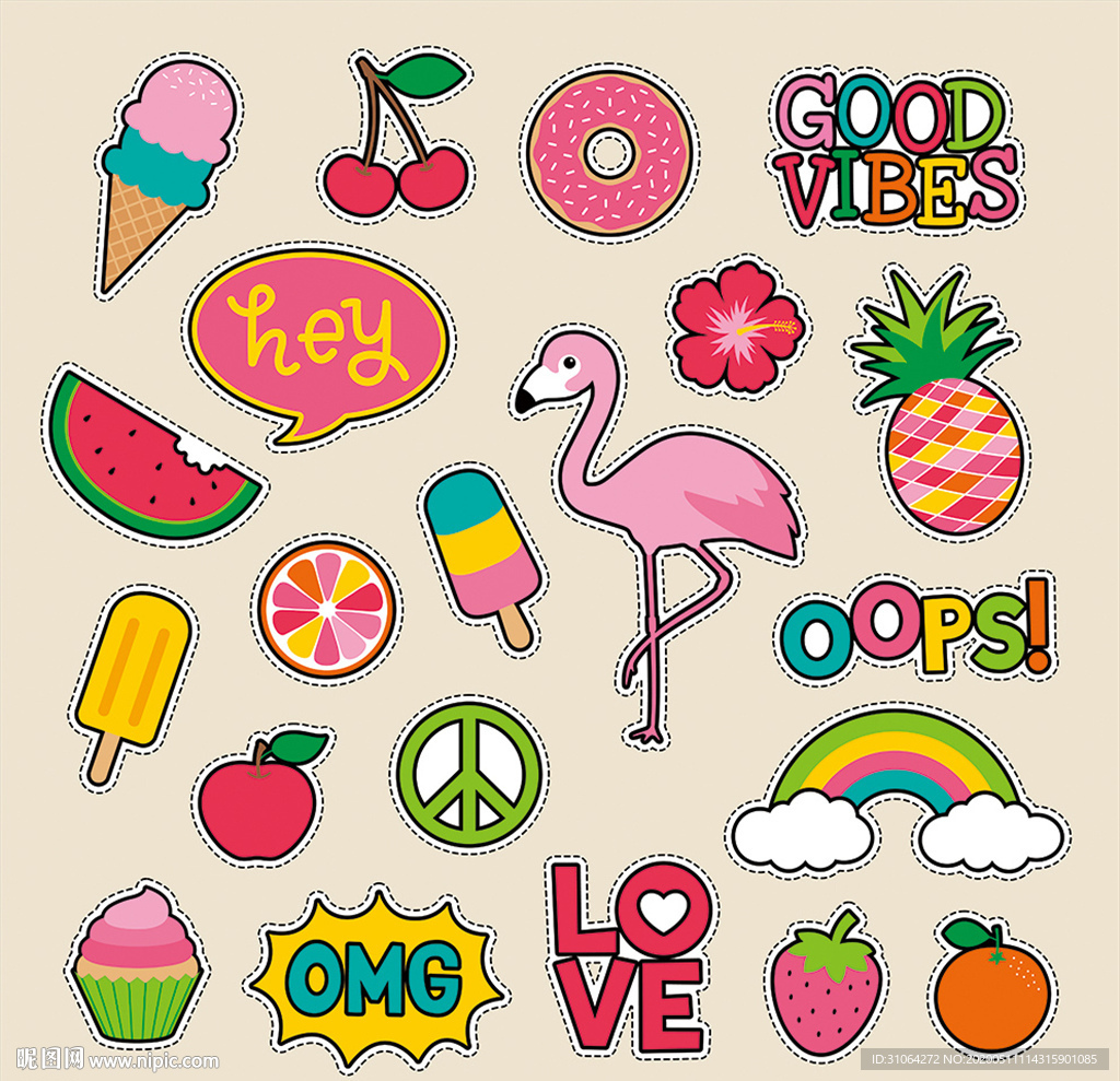 卡通图标插画图案