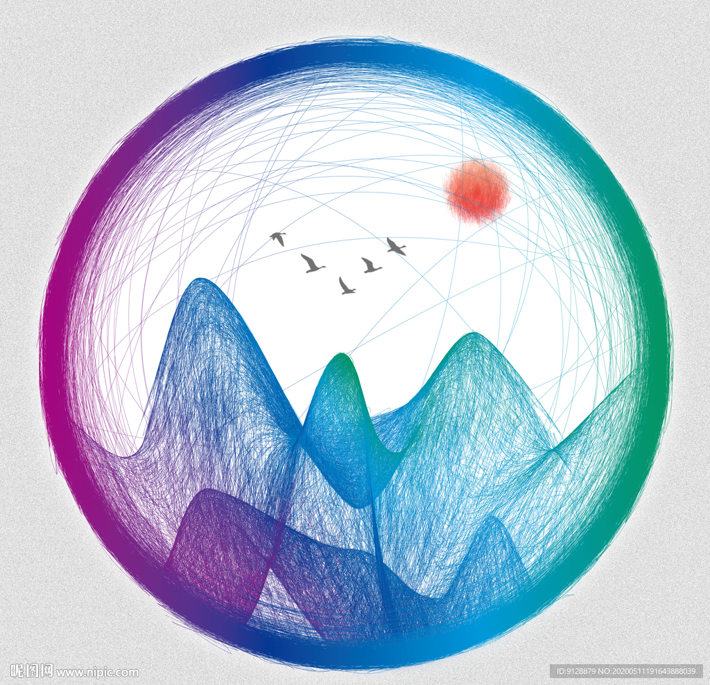 新中式山水装饰画