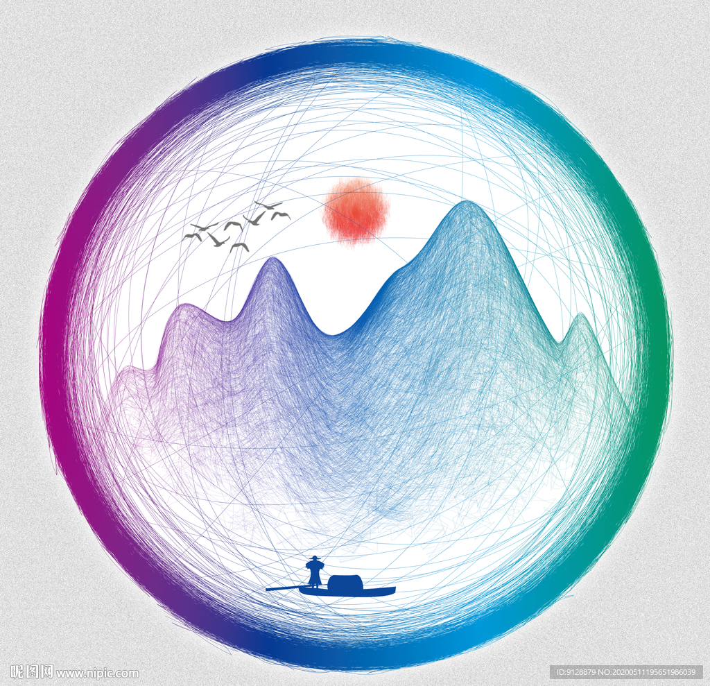 新中式山水装饰画