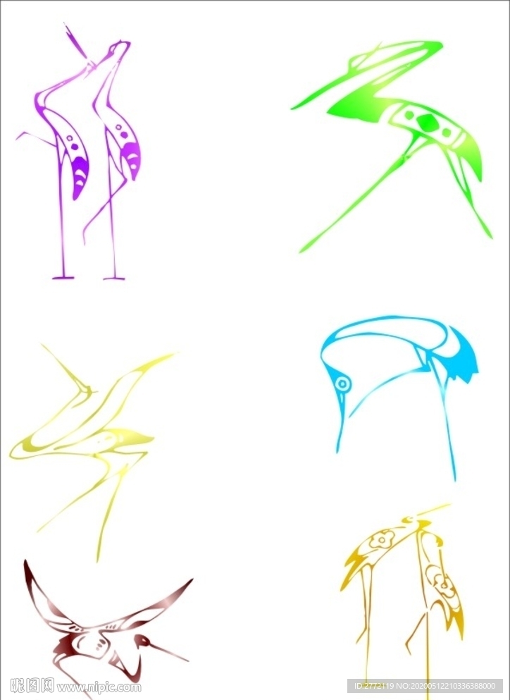 仙鹤  图案设计