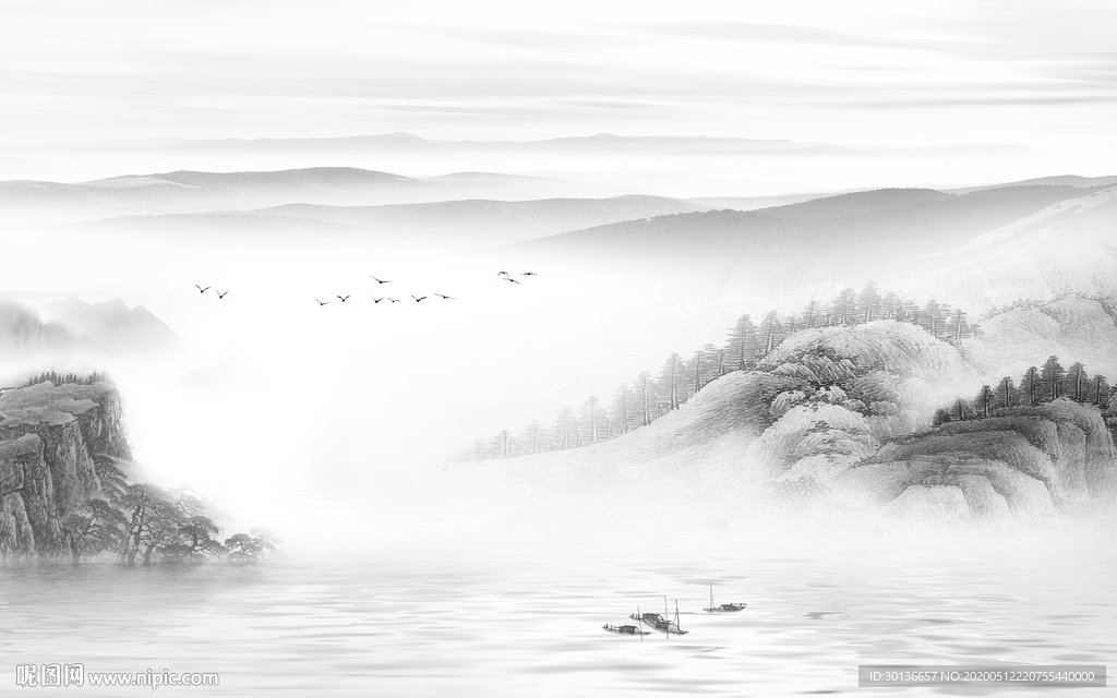 最新高档山水画 TIF分层