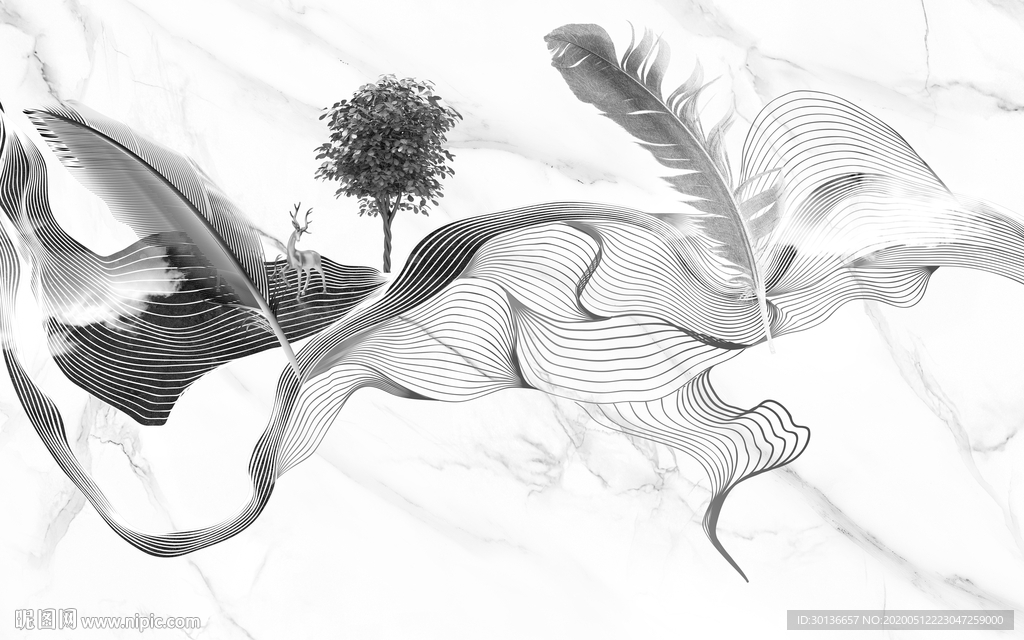 灰色欧式装饰画 TIF分层