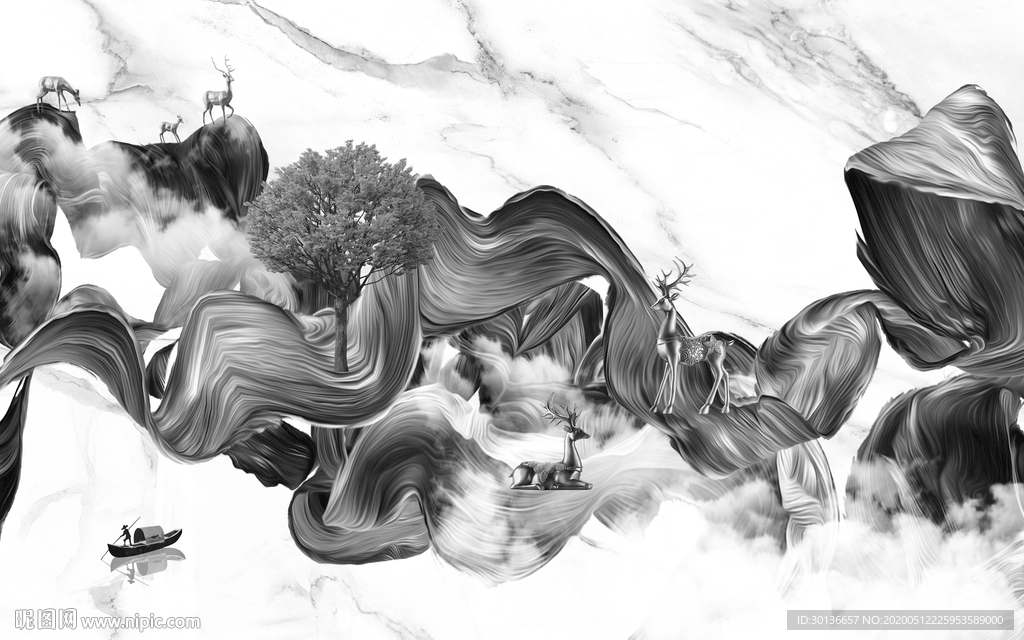 线条欧式装饰画 TIF分层