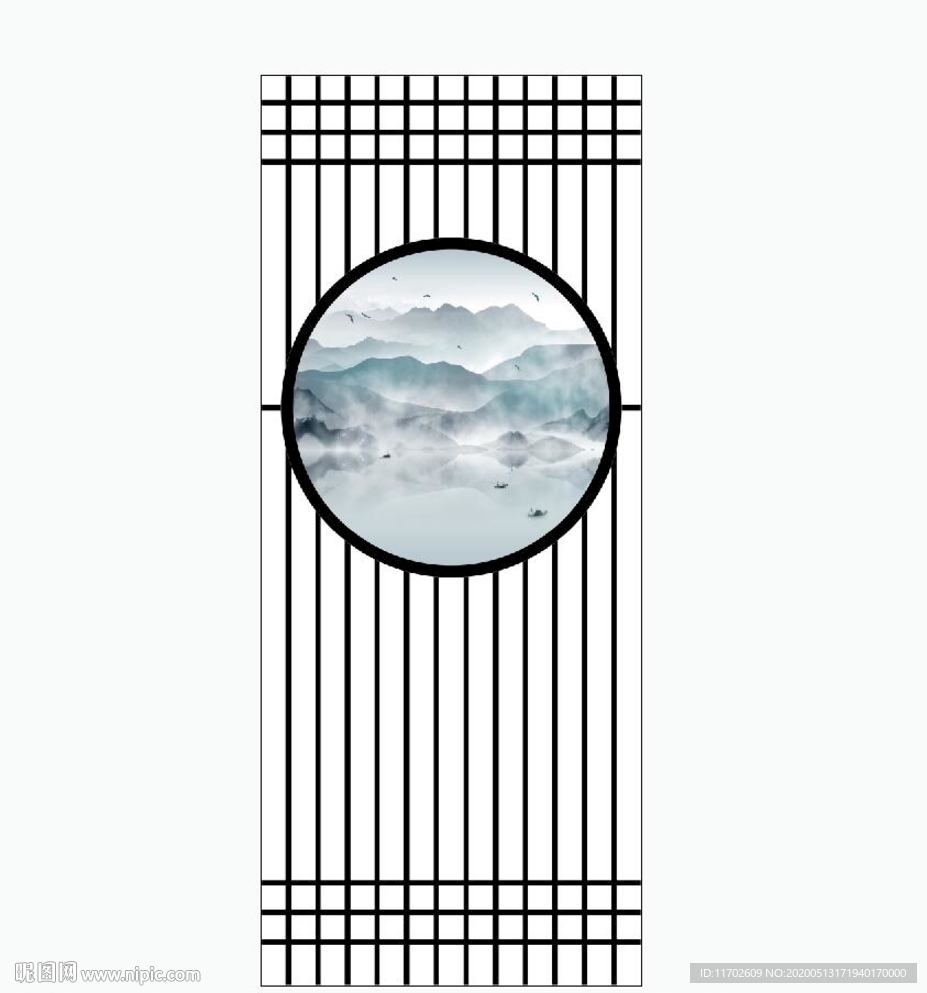 新中式水墨山 UV高清印刷