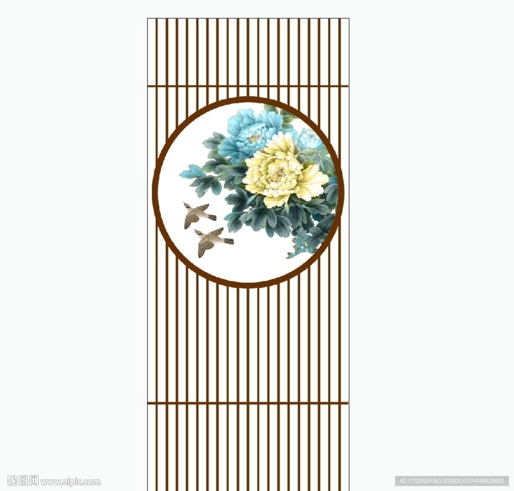 新中式 牡丹花鸟 UV高清印刷