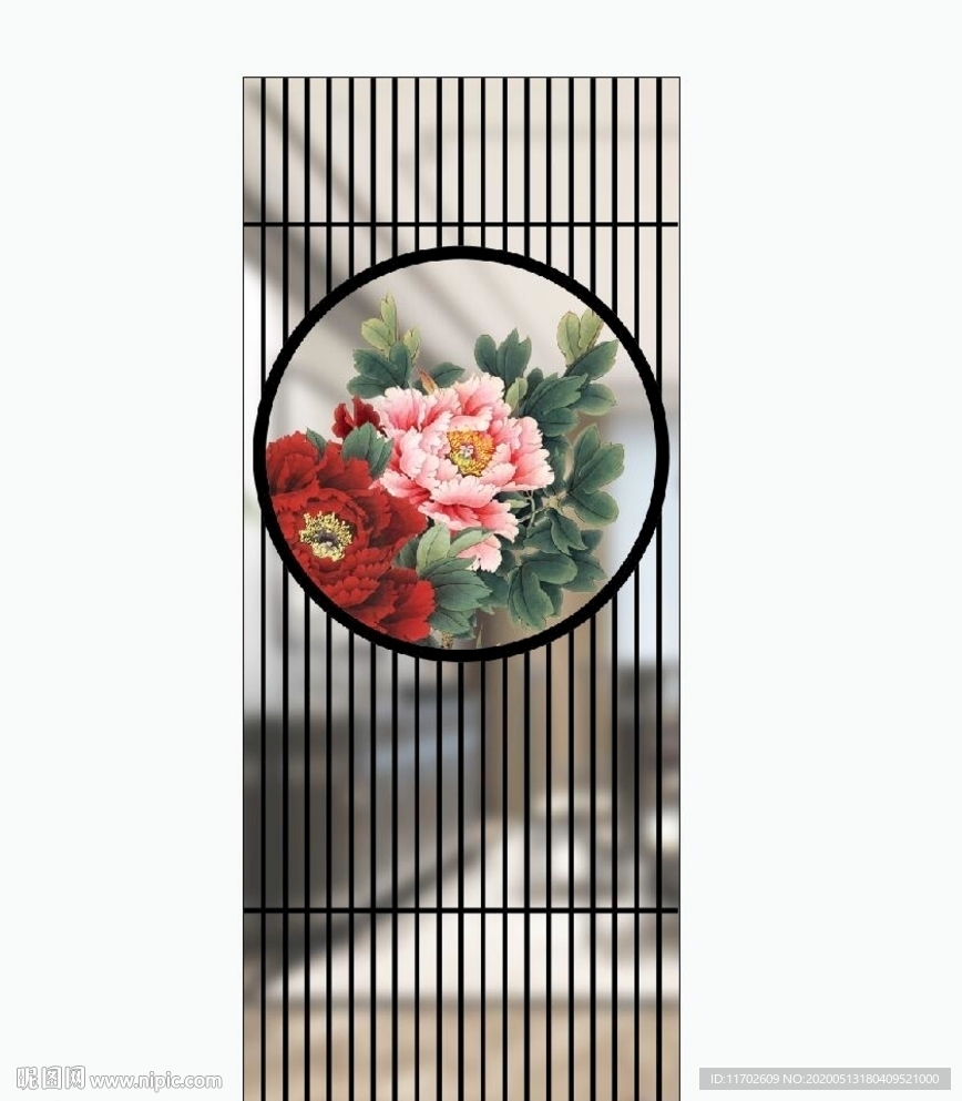 新中式 牡丹花 UV高清印刷图