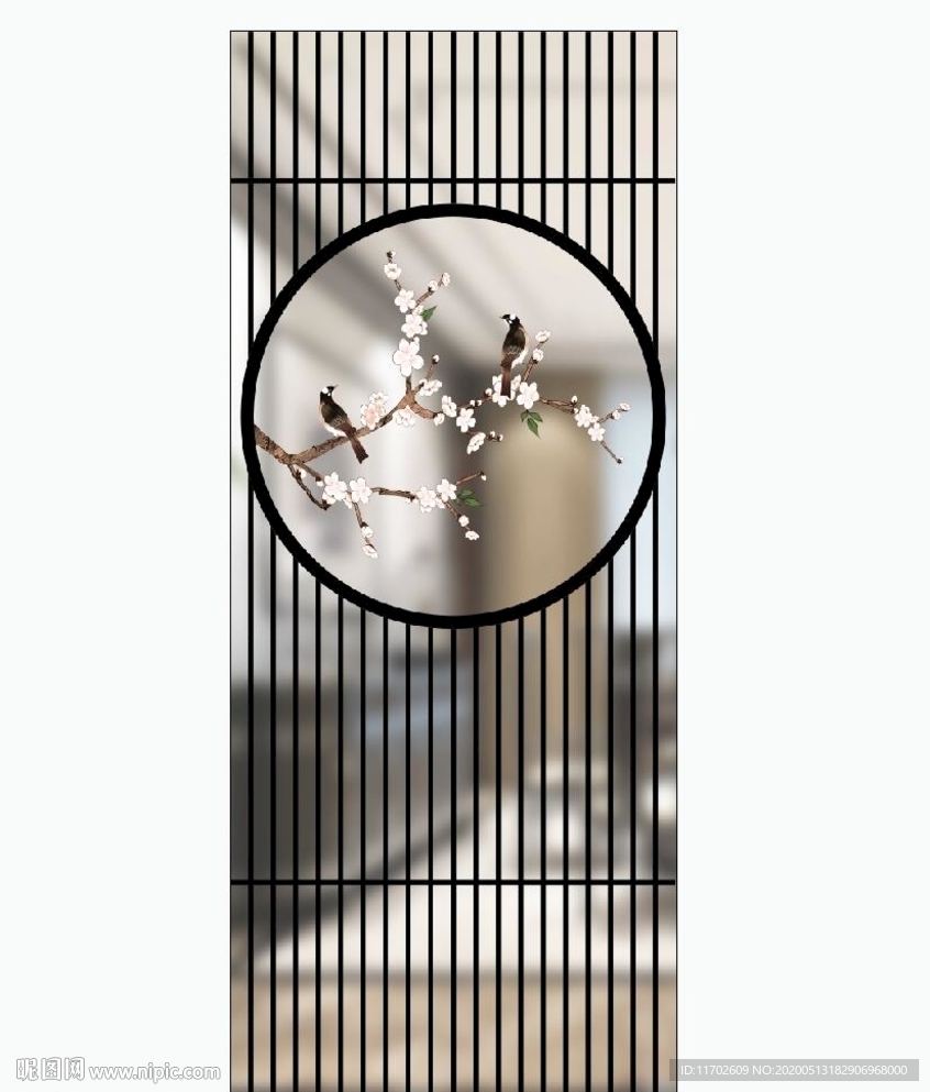 新中式 梅花鸟 UV高清印刷图