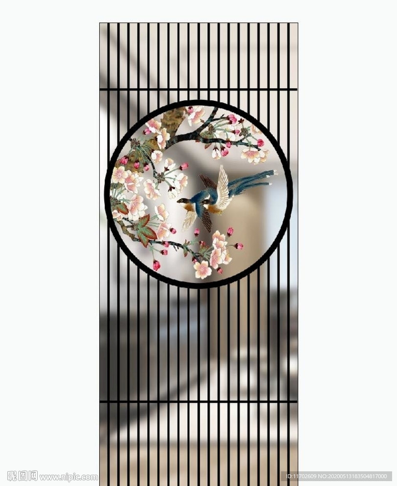 新中式梅花鸟 UV高清印刷图