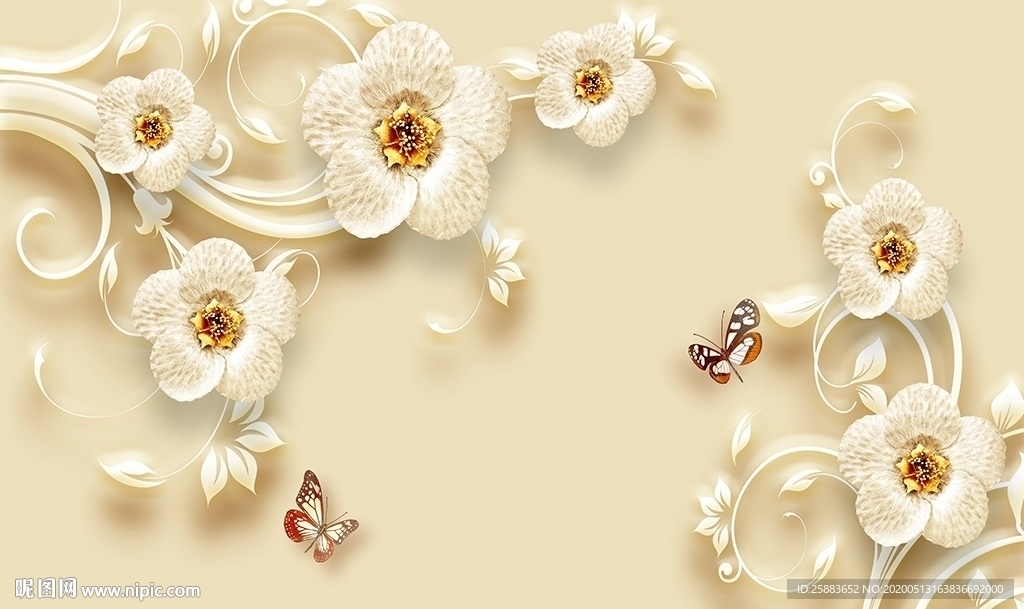 蝶恋花珠宝电视背景墙