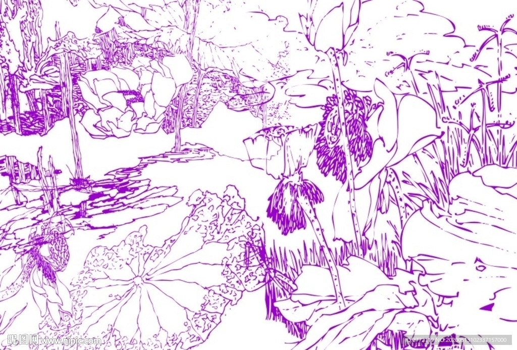 红粉佳人 荷花中国画