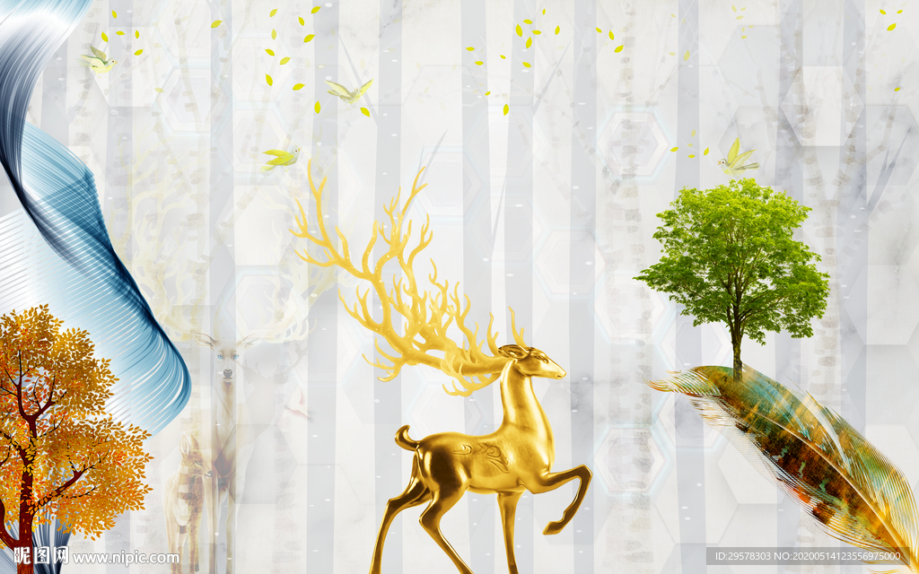 新款简欧风无框画 TIF分层