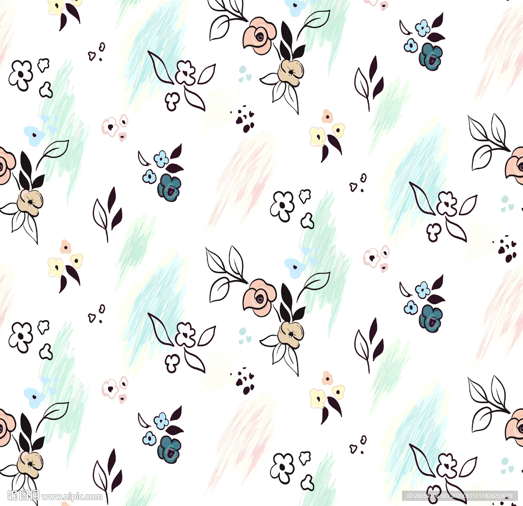 时尚几何抽象大牌数码印花小碎花