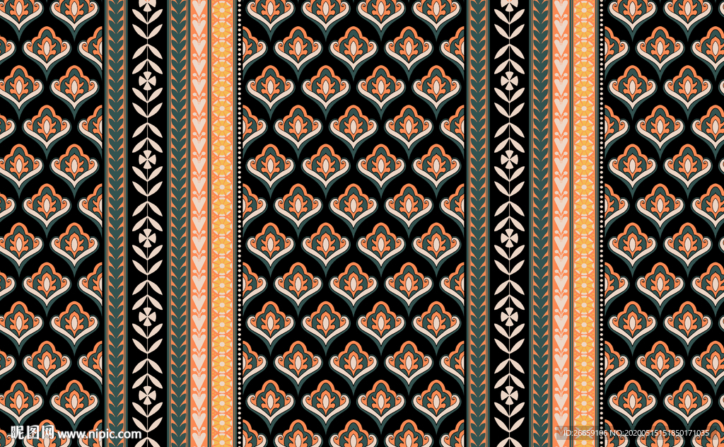 时尚几何抽象大牌数码印花图案