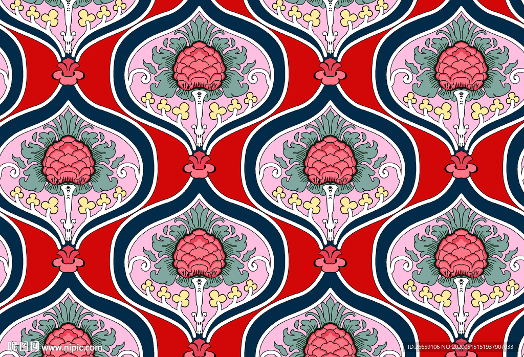 时尚几何大牌数码印花图案设计