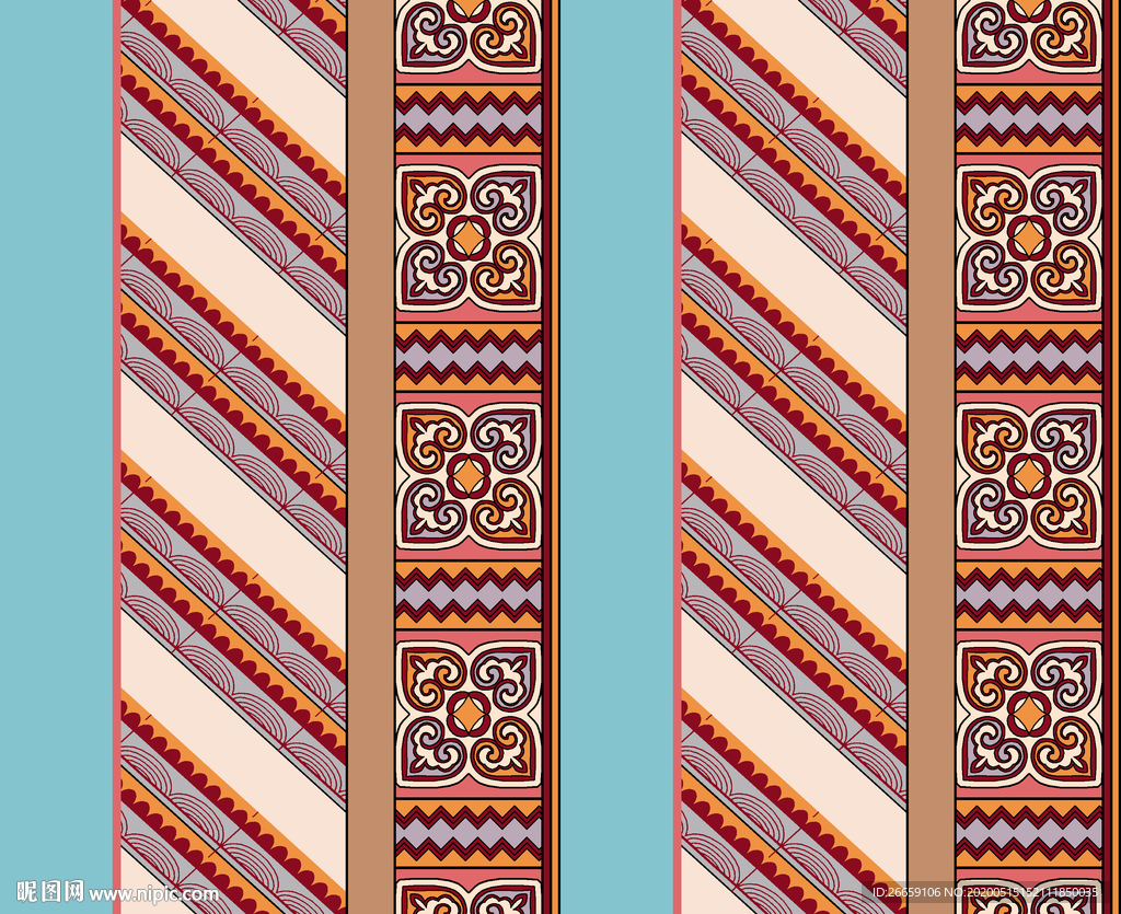 时尚几何抽象大牌数码印花图案