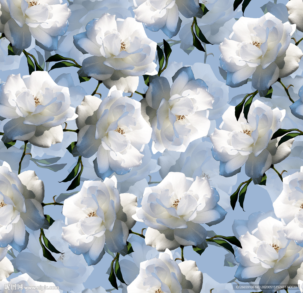 无缝数码印花清新小碎花花型