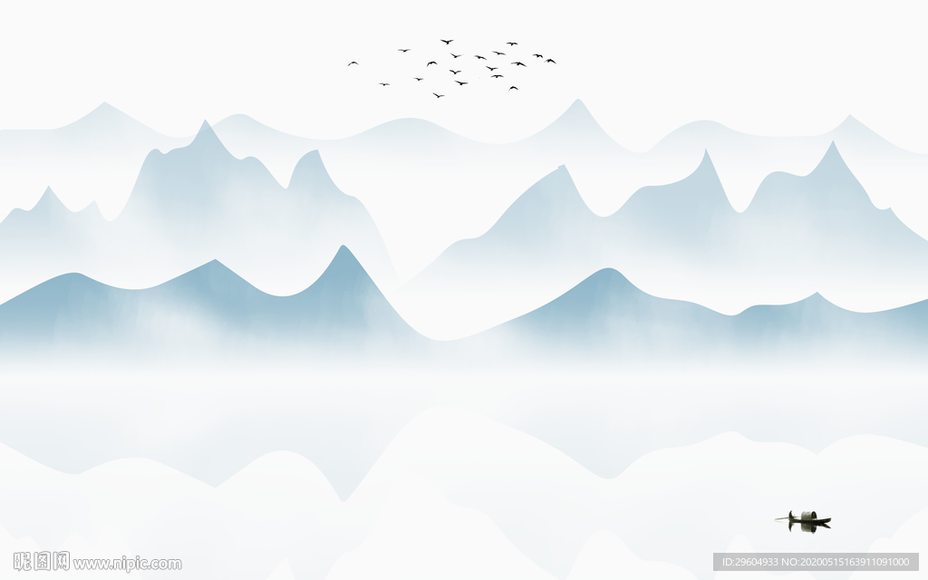 中国风中式风格山水 tif分层