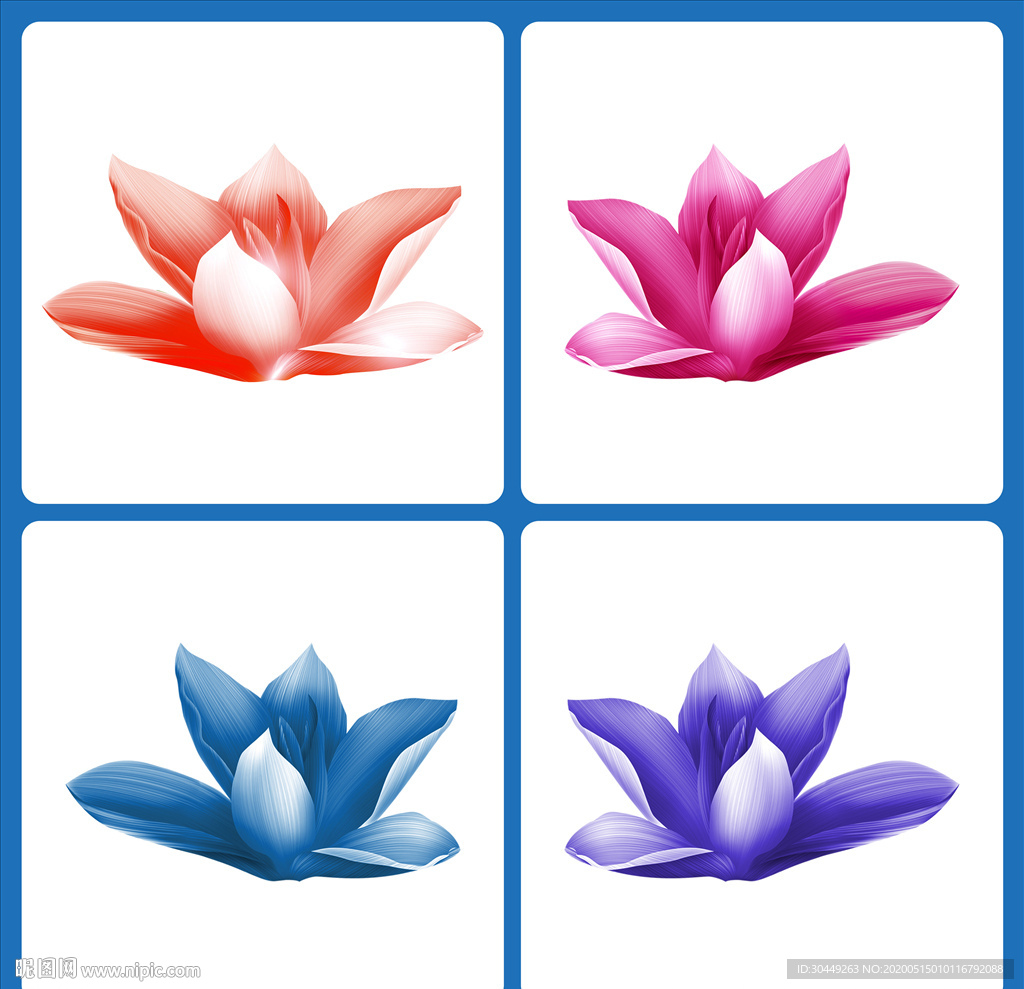 高清花朵素材手绘郁金香水彩花卉