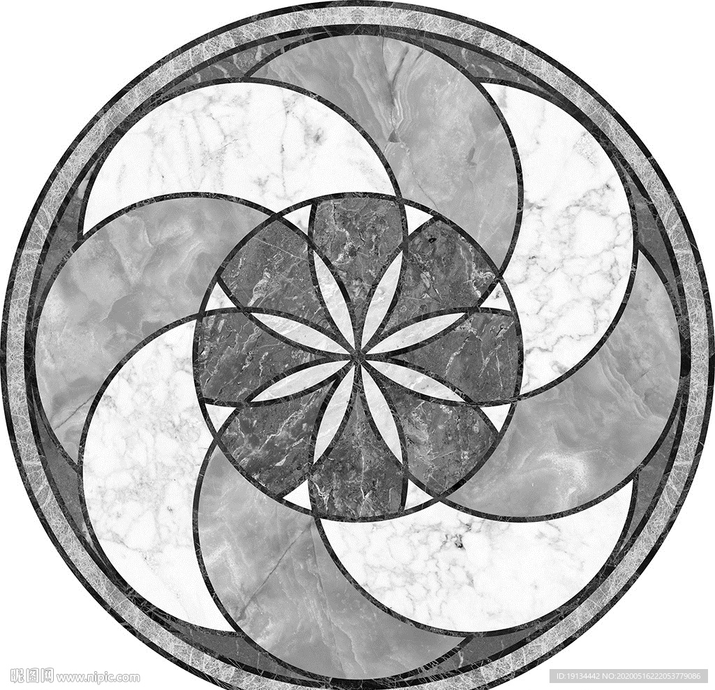 几何拼花大理石圆形欧式地砖