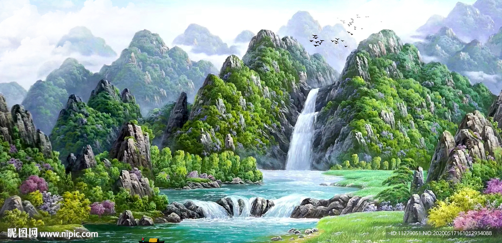 风景画流水生财